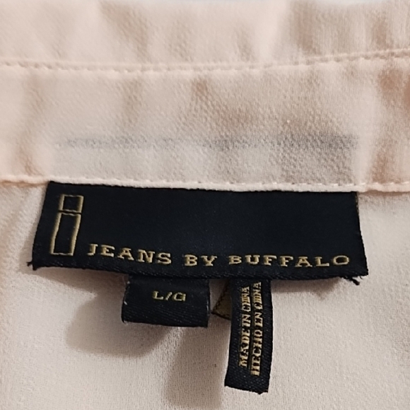 Pink Sheer Netting Embroidered Long Button Up Vest Shirt Side Slits - Picture 8 of 13